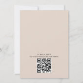 Einfaches Overlay-Foto Budget QR-Code Hochzeit Einladung (Rückseite)