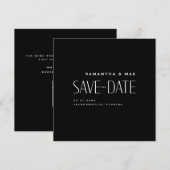 Einfaches Paar B/W Modern Square II Save the Date (Vorne/Hinten)