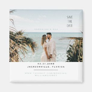 Einfaches Paar Foto Seafoam Save the Date Magnet