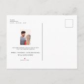 Einfaches Paar mit zwei Fotos Save the Date schwar Ankündigungspostkarte (Rückseite)