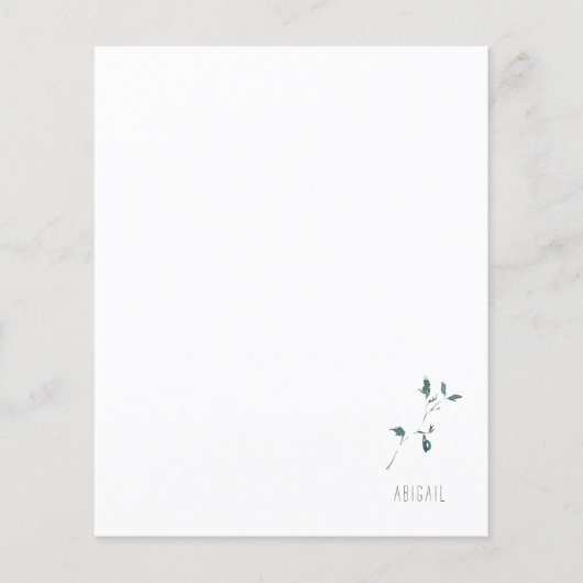 Einfaches Papier mit Blatt-Monogramm (Vorderseite)