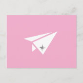 Einfaches Papierflugzeug und Kompass, Niedliche Ge Postkarte (Vorderseite)