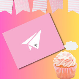 Einfaches Papierflugzeug und Kompass, Niedliche Ge Postkarte