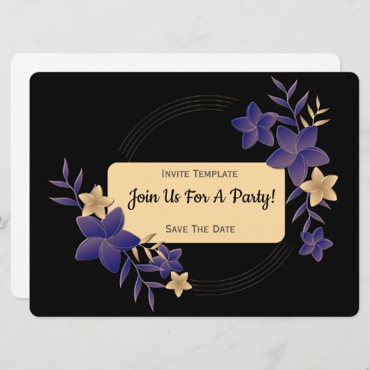 Einfaches Party für beliebige Occasions-Blume Einladung (Vorne/Hinten)