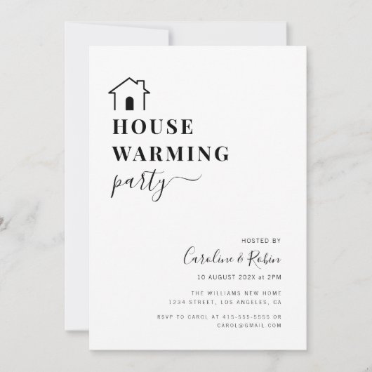 einfaches Party für die Hauswärmung Einladung (Vorderseite)