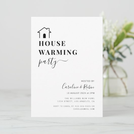 einfaches Party für die Hauswärmung Einladung (Stehend Vorderseite)