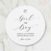 Einfaches Party für elegantes Skriptgeschlecht Geschenkanhänger (Rückseite)