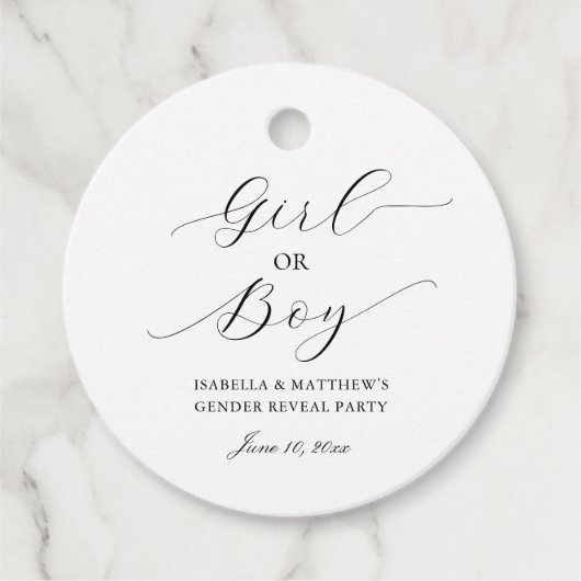 Einfaches Party für elegantes Skriptgeschlecht Geschenkanhänger (Vorderseite)