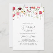 Einfaches Party für mehrfarbige Wildblumen Einladung (Vorderseite)