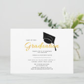 Einfaches Party für Minimalistische Graduierung Einladung (Stehend Vorderseite)