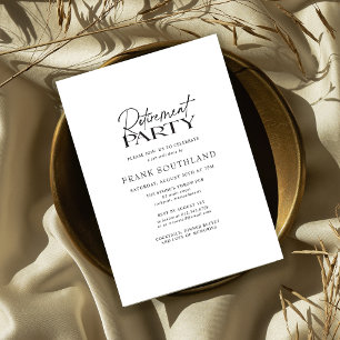 Einfaches Party für Minimalistische Schwarz-weiße Einladung