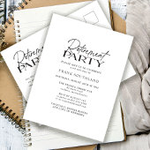Einfaches Party für Minimalistische Schwarz-weiße Postkarte