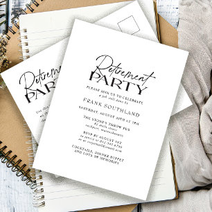 Einfaches Party für Minimalistische Schwarz-weiße Postkarte