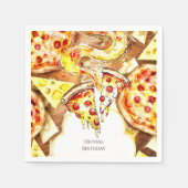 Einfaches Party Pizza Geburtstag Serviette (Vorderseite)