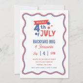 Einfaches Party von GRILLEN & Fireworks vom 4. Jul Einladung (Vorderseite)