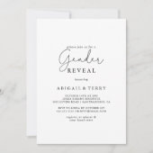 Einfaches Party von Kalligrafie-Gender Einladung (Vorderseite)