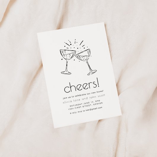 Einfaches Party zur modernen Haushaltsaufwärmung Einladung