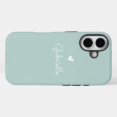 Einfaches pastel grünes Herz mit minimalem Skriptn Case-Mate iPhone Hülle (Rückseite (Horizontal))