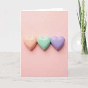 Einfaches Pastell-Herz-Trio-Karten-Set Karte