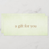 EINFACHES Pastell-Limelgrün-Geschenkgutschein (Vorne/Hinten)