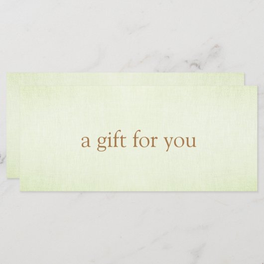 EINFACHES Pastell-Limelgrün-Geschenkgutschein (Vorne/Hinten)