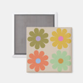 Einfaches Pastell-Vintage-Blumenmuster Magnet (Vorderseite/Rückseite)