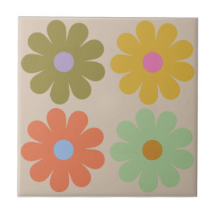 Einfaches, pastellfarbenes, vintage-Blumenmuster Fliese