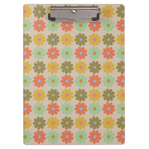 Einfaches, pastellfarbenes, vintage Blumenmuster Klemmbrett