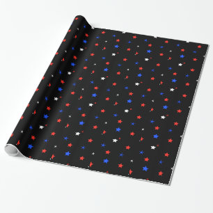 Einfaches patriotisches Stern-Packpapier Geschenkpapier