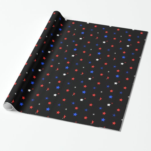 Einfaches patriotisches Stern-Packpapier Geschenkpapier (Ungerollt)