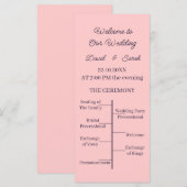 Einfaches Peach Custom Wedding Programm (Vorne/Hinten)