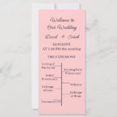 Einfaches Peach Custom Wedding Programm (Vorderseite)