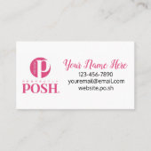 Einfaches, perfekt posh-rosa Logo Visitenkarte (Vorderseite)