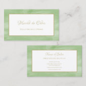 Einfaches Peridot Grüne Marmor Elegantes Gold Scri Visitenkarte (Vorne/Hinten)