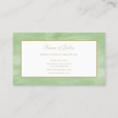 Einfaches Peridot Grüne Marmor Elegantes Gold Scri Visitenkarte (Rückseite)