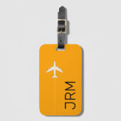 einfaches, personalisiert lebendiges gelbes Reisef Gepäckanhänger (Vorderseite Vertikal)