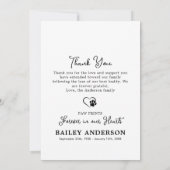 Einfaches Personalisierte-Memorial-Foto Dankeskarte (Rückseite)