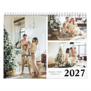 Einfaches Personalisiertes Familienfoto 2027  Kalender