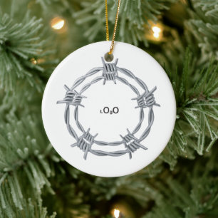 Einfaches personalisiertes Firmenlogo Keramik Ornament