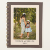 Einfaches Personalisiertes Foto Boho Brown Planer (Vorderseite)