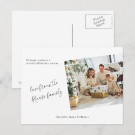 Einfaches Personalisiertes Foto Weihnachtsfeiertag Postkarte