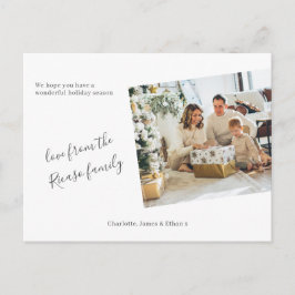 Einfaches Personalisiertes Foto Weihnachtsfeiertag Postkarte