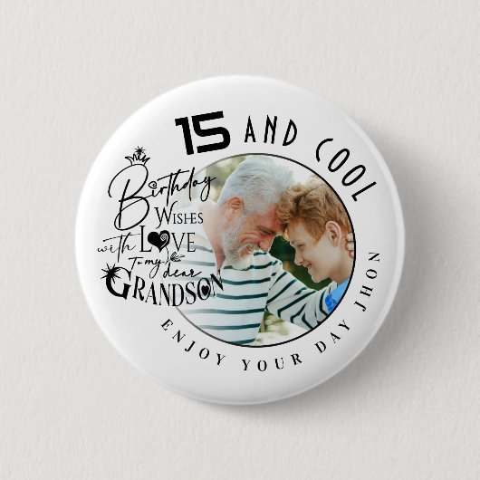Einfaches personalisiertes Geburtstagsgeschenk für Button (Vorderseite)