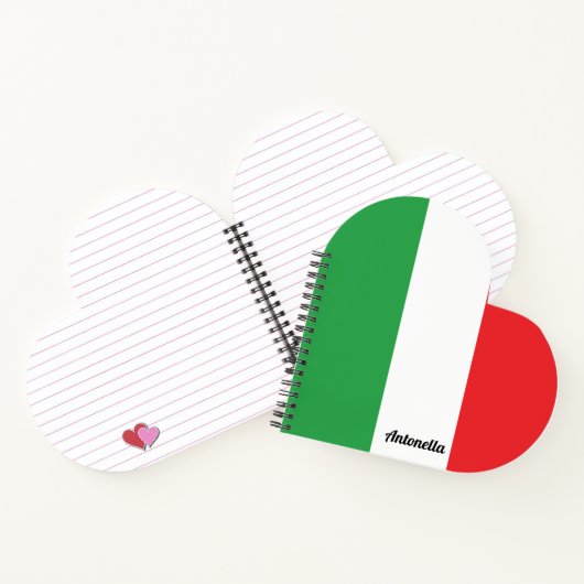 Einfaches Personalisiertes italienisches Flag-Note Notizblock (Innenseite)