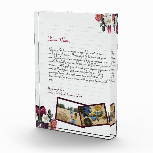 Einfaches, Personalisiertes Liebe-Letter Handgesch Fotoblock (Rechts)