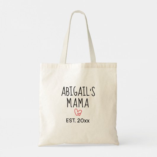 Einfaches Personalisiertes Mama-Geschenk mit Kinde Tragetasche (Rückseite)