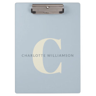 Einfaches personalisiertes Monogramm und Name in B Klemmbrett