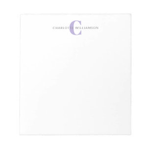 Einfaches personalisiertes Monogramm und Name in L Notizblock