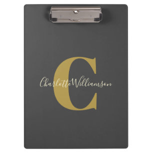 Einfaches personalisiertes Monogramm und Name in S Klemmbrett