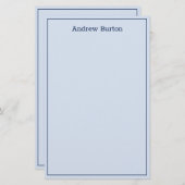 Einfaches Personalisiertes Papier | Blau (Vorne/Hinten)